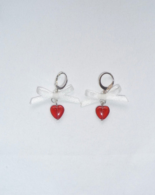 "Valentines" Earrings White