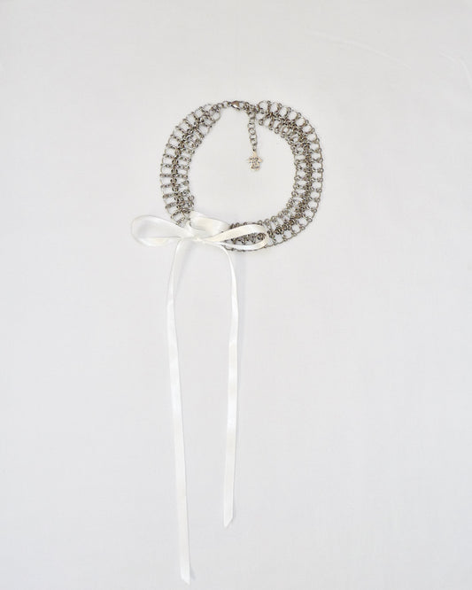 The White "Laced" Choker Necklace